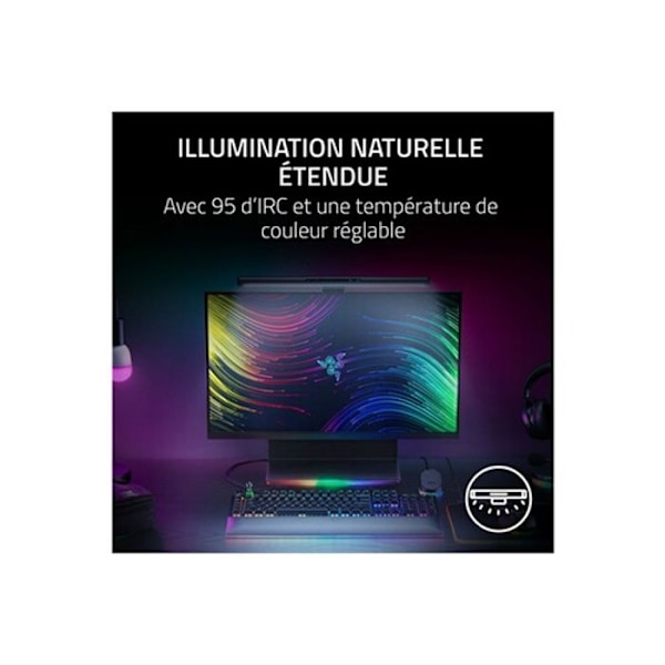 Skärm-lampa - Razer - Aether - RGB-belysning - Touchkontroll - 16,8 miljoner färger Svart