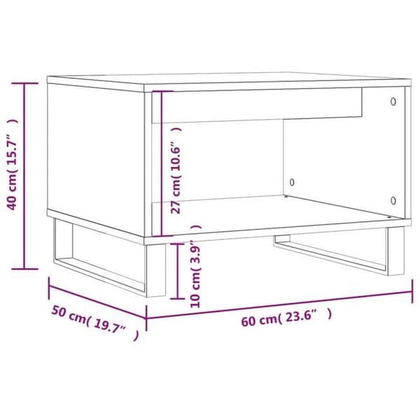 vidaXL Soffbord eksonoma 60x50x40 cm ingenjörsträ 829263