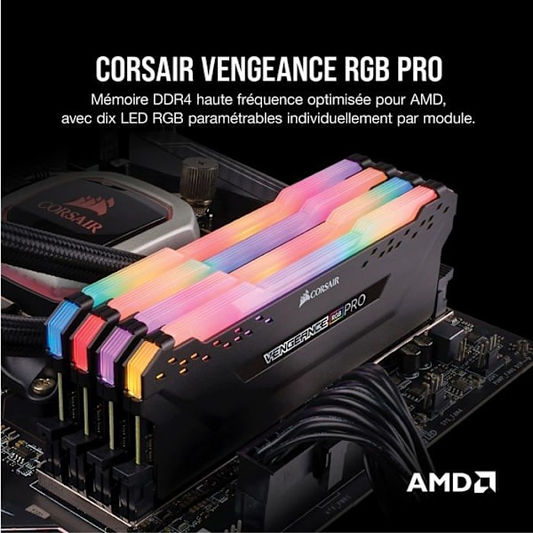 Corsair VENGEANCE® RGB PRO 32GB (2 x 16GB) DDR4 4000MHz C18 — Svart