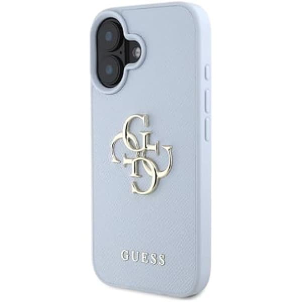 Skyddshölje - CG MOBILE - iPhone 16 - Ekoleder - Styv - Metallogi blå