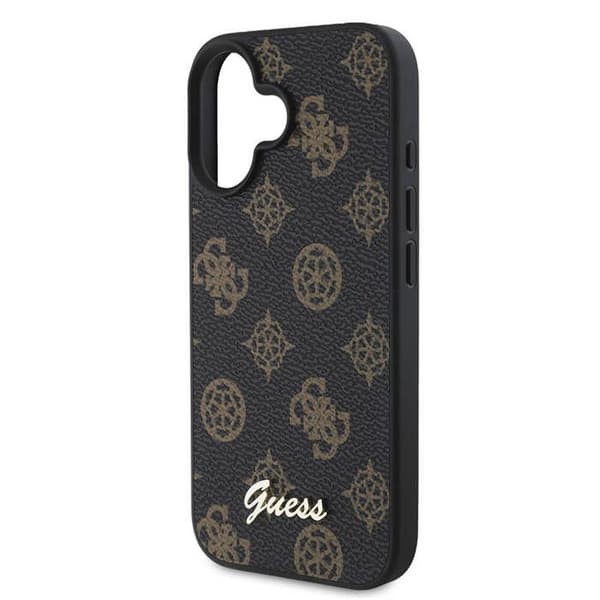 Guess Peony Script MagSafe-skal för iPhone 16 - Svart Svart