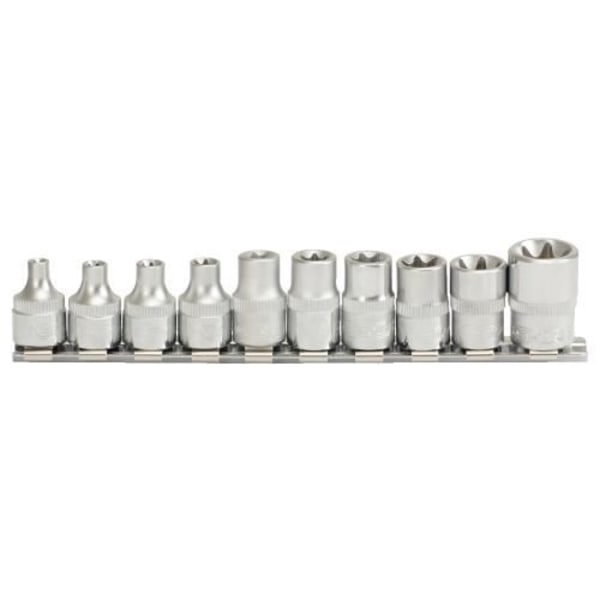 Rail för djuphylsor - ULTIMATE® - KS TOOLS 922.4024 - 10 hylsor - Krom vanadium - Satinfinish