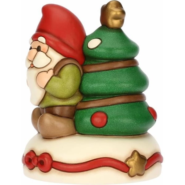 THUN - Musikkekasse GNOME Oliver og juletre i keramikk, Medium, 11,7 x 12,1 cm, Høyde 14,6 cm
