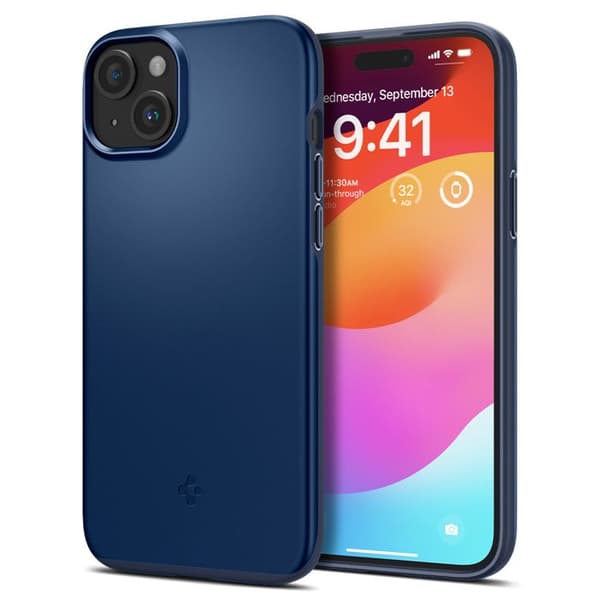 Tunn blå skyddsfodral för iPhone 15 Plus