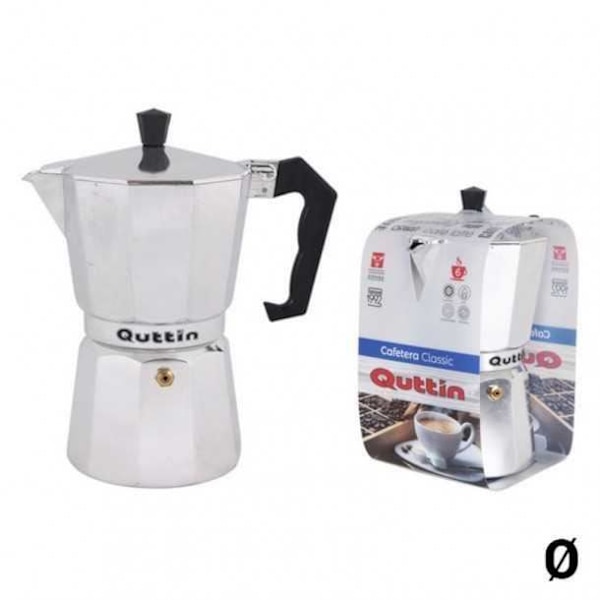 Quttin italiensk kaffebryggare aluminium rostfritt stål 9 säten