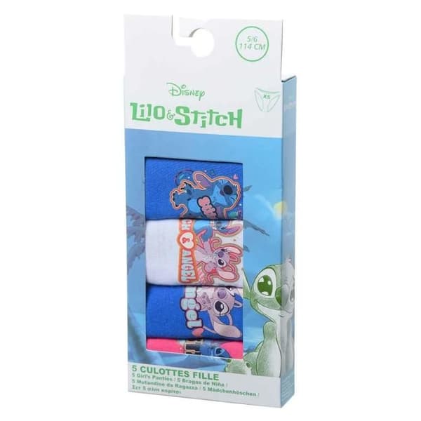 5-pack Trosor Flicka Bomull Disney "Lilo & Stitch" Blå 6-8 år gammal