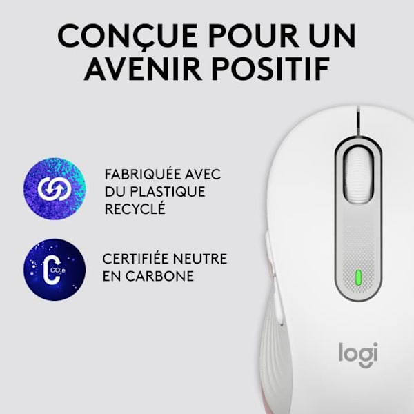 Souris - Trådlös - Logitech - Signature M650 L - Högerhänt - Vit
