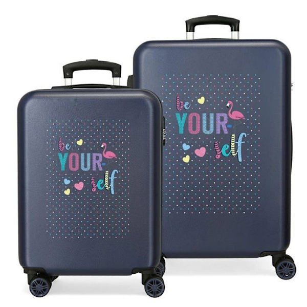 Roll road Var dig själv Blå Bagage Set 55/68 cm Stel ABS Kombinationslås 104L 4 dubbla hjul Handbagage