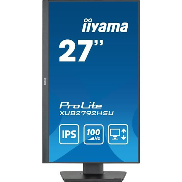 Skärm PC - IIYAMA PROLITE XUB2792HSU-B6 - 27" 1920x1080 - FHD - IPS-panel - 0,4ms - 100Hz - DisplayPort - Justerbar i höjd + Pivot