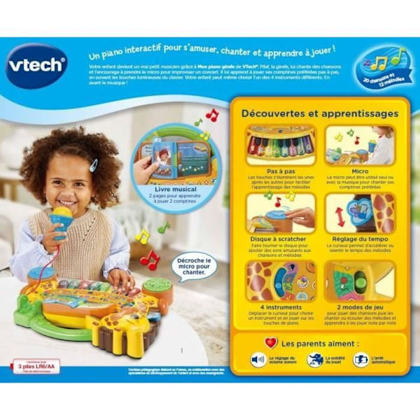 VTECH JUNGLE ROCK - MY GIRAFFE PIANO Flerfärgad