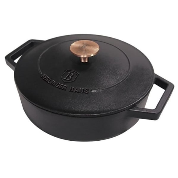BERLINGERHAUS Gryta i gjutjärn med lock 26 cm Kollektion Black Rose BH-6493