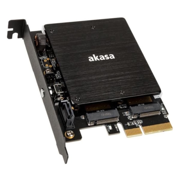 akasa akasa m.2 pci-e sata rgb led adapter karte blackAkasa M.2 PCI-E SATA RGB LED Adapter Karte 121052 fodral
