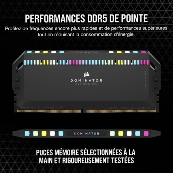CORSAIR Dominator Platinum Rgb 32GB 2x16GB - DDR5 5600MHz - CAS36 - Svart (CMT32GX5M2B5600C36)