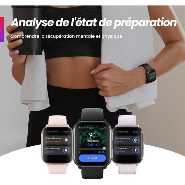 Smartklocka - AMAZFIT - Active - AI-tränare (Zepp) - Multi-satellit GPS - 14 dagars batteritid
