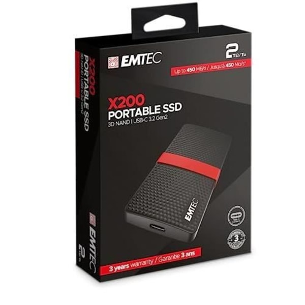 EMTEC ECSSD2TX200 - BÄRBAR SSD-DISK - 3.1 GEN1 - X200 P KOLLEKTION