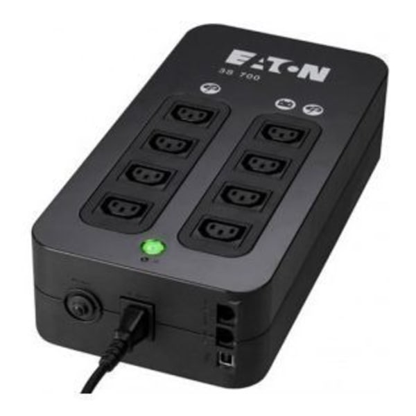 EATON Standby UPS 3S700IEC - 700 VA/420 W - Desktop - 2 minuter standby - 220 V AC-ingång - 4 x IEC 60320 C13, 4 x IEC Svart