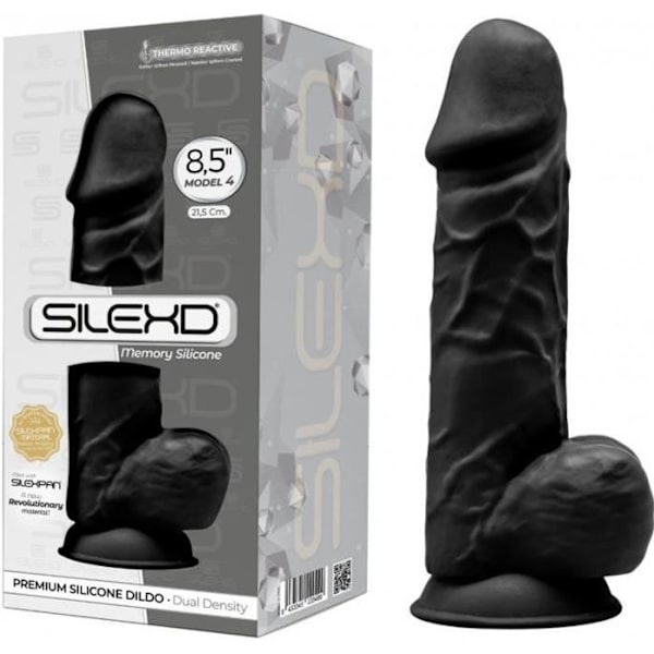 Double Density Black Realistic Dildo N 4 - 21,5 cm
