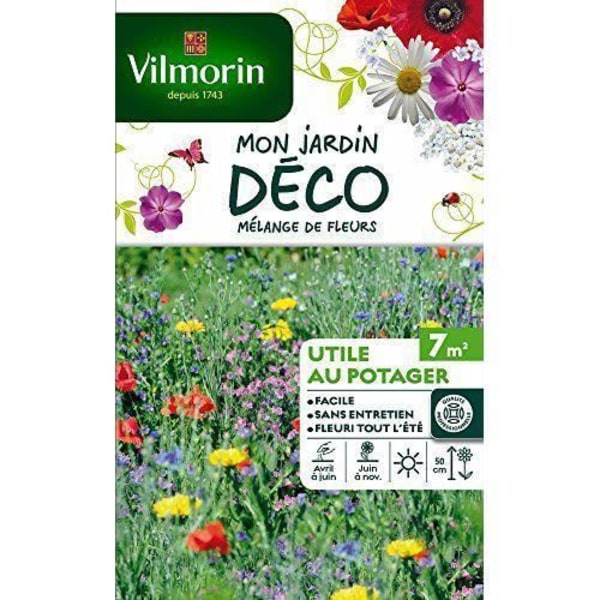 Vilmorin 5868207 Förpackning med frön Blandning av blommor Hörn Användbar i grönsaksträdgården 7 m