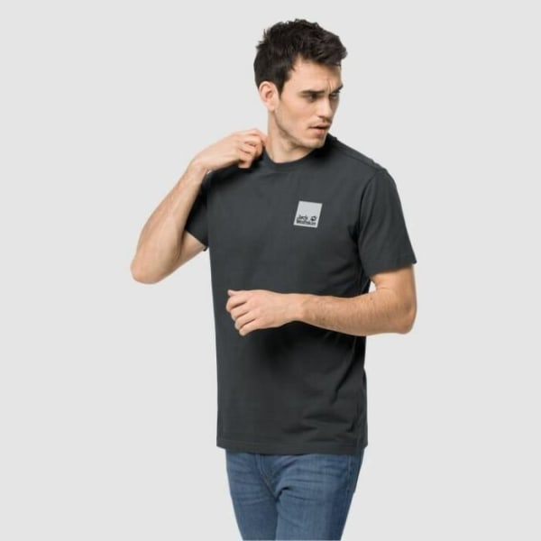 T-shirt herr - Jack Wolfskin - Rainbow Paw - Mörkgrå - Korta ärmar - Andningsbar Mörkgrå jag