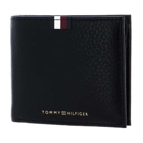 TOMMY HILFIGER TH Premium läder Billfold-plånbok Svart [225831] - myntväska