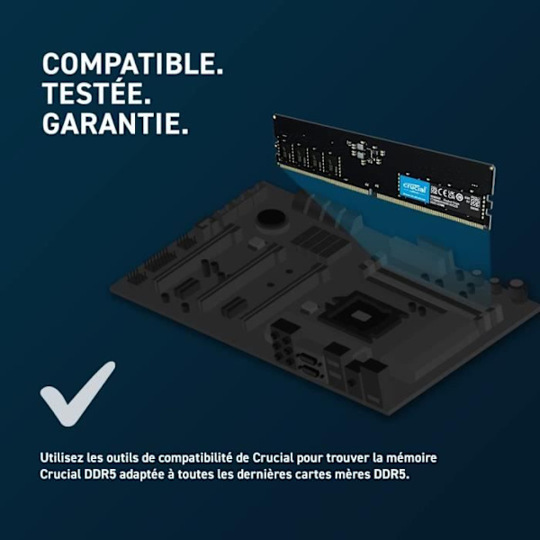 RAM-minne - CRUCIAL - Kit DDR5-4800 UDIMM - 64 GB: 2x32 GB (CT2K32G48C40U5)