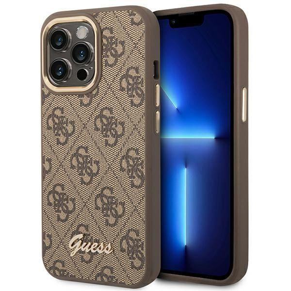 Guess 4G Metal Camera Outline Fodral - Skal för iPhone 14 Pro Max (Brun) - 3666339065270