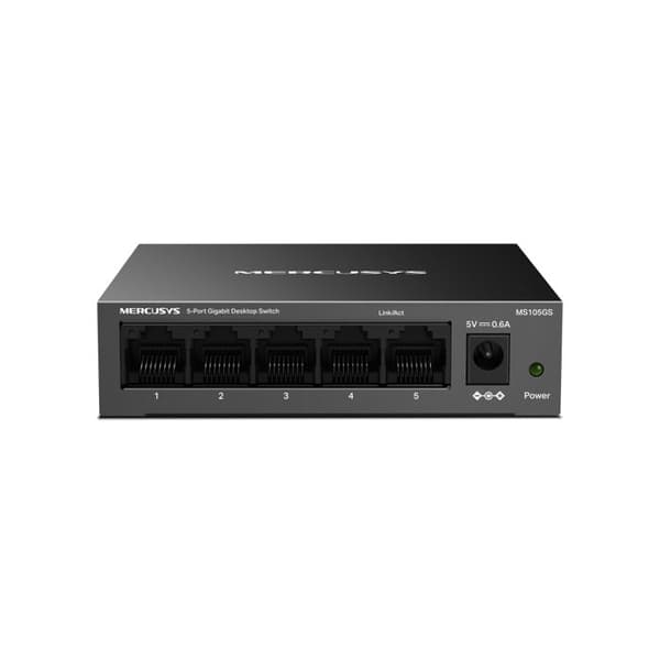 Gigabit Ethernet-switch - MERCUSYS - MS105GS - 5 portar - Metallchassi - Tyst