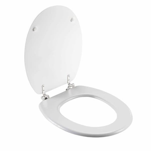 Toalettlock Tryckt "Marmor Effekt" 46cm Vit Grå