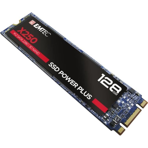 SSD Emtec X250 M.2 128 GB SATA III 3D NAND - EMTEC - ECSSD128GX250 - Stötsäker - TRIM - 3D NAND