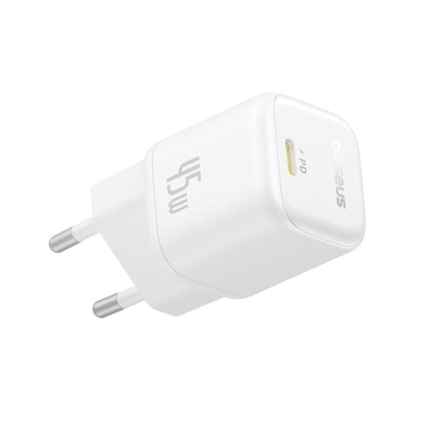 Nätadapter - BASEUS - PicoGo - 45W - USB-C - Snabbladdning Blanc måne