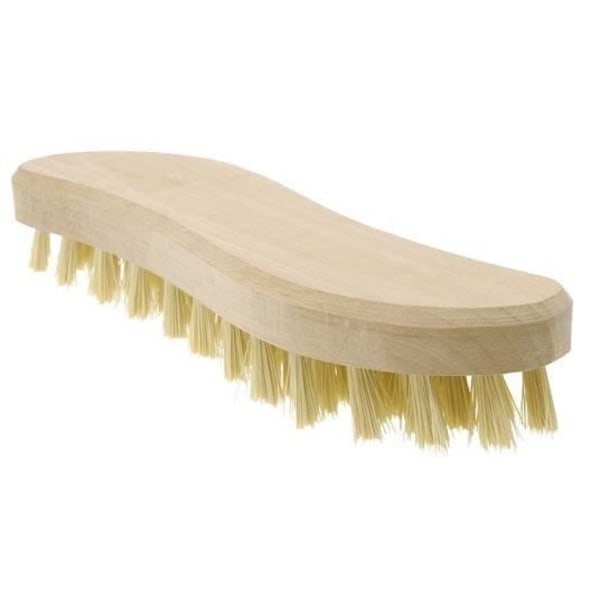 Ergonomisk tvättborste i trä (fiolform) 20 cm Gul
