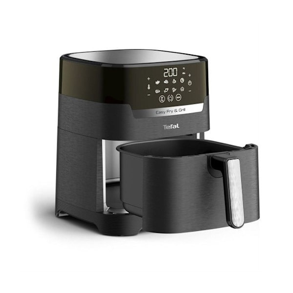 Luftfritös - TEFAL - Easy Fry & Grill EY505815 - 4,2 L - 1400 W - Touchkontroll Svart silver