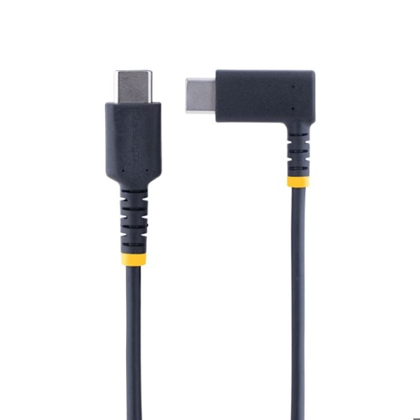 USB-C-kabel - StarTech.com - 15 cm - 60W PD 3A - Vinklad Svart - Robust Aramidfiber