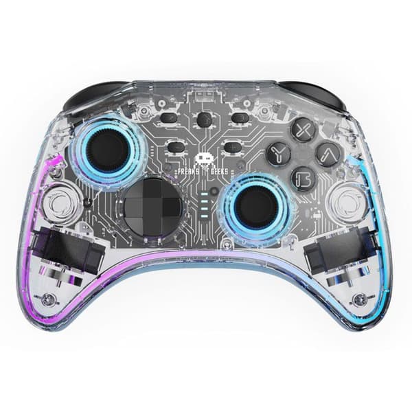 Manette Switch 1&2 - PC Polychroma Trådlös Transparent LED