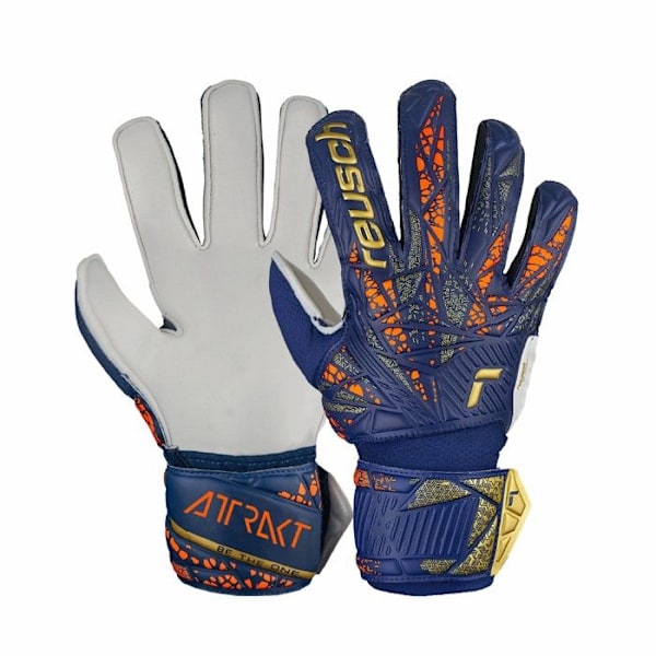 Målvaktshandskar - Reusch - Attrakt Solid - Premium blå - Kille - Fotboll premium blå/guld M
