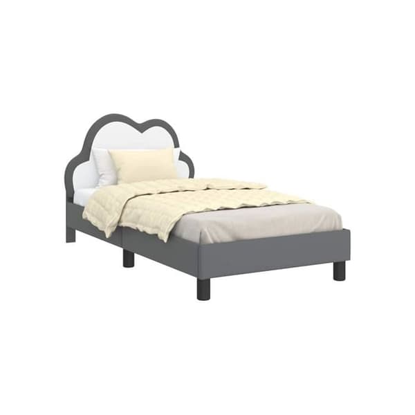 Modernt sängram - vidaXL - Ljusgrå - PU - 168x90x80 cm - Förvaringsfickor - Lamellram Ljusgrått