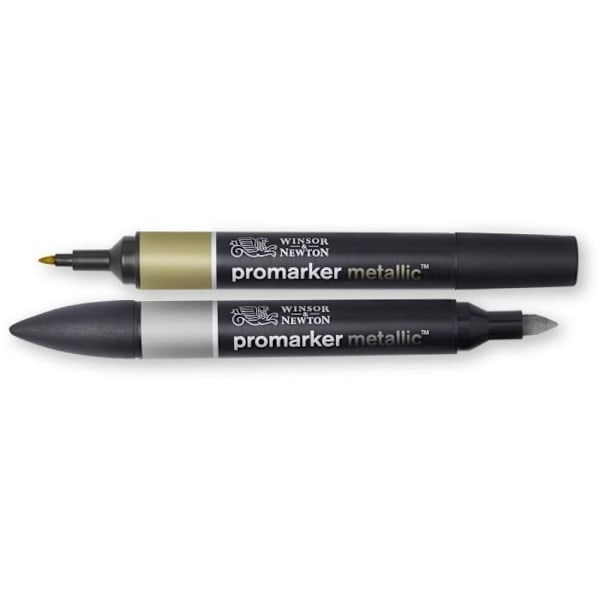 WINSOR & NEWTON Promarker - Box med 2 markörer - Guld och silver Guld och silver