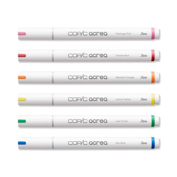 COPIC acrea set om 6 färger Vivid