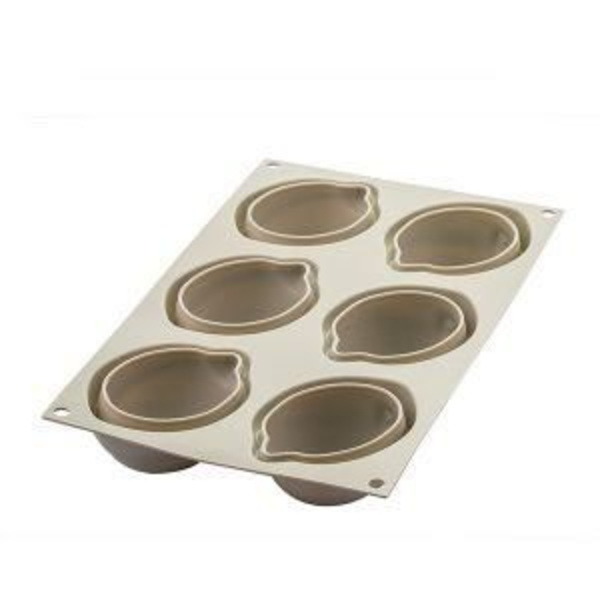 Silikonform - SILIKOMART - 6 3D Citroner - Beige - Flexibel - Värmeresistent Beige