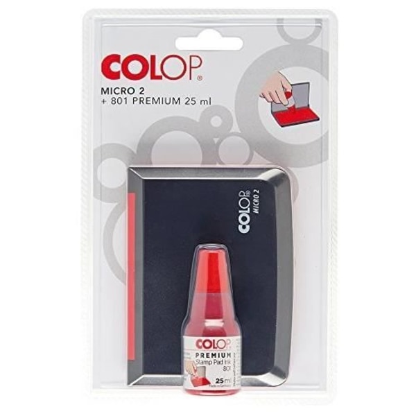 COLOP PAD PREMIUM MICRO 2 AND CUSION COLOR 801 70 X 110 MM ROT