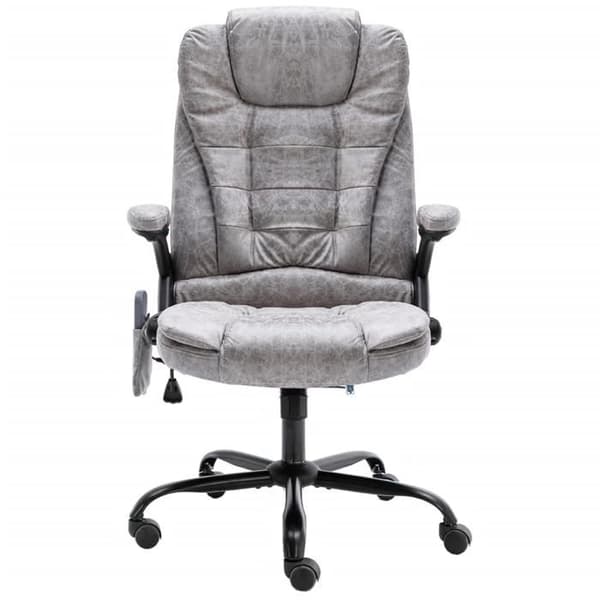 vidaXL massagekontorsstol ljusgrå konstlädermocka 20578