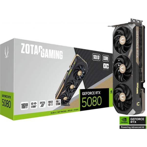 ZOTAC - Gaming grafikkort - GeForce RTX 5080 - Solid Core OC - 16 Go