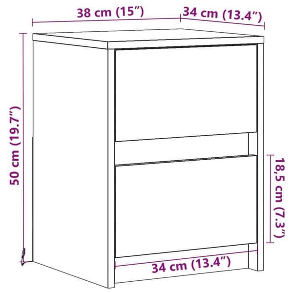 vidaXL Sängbord och LED-lampor 2st vit ingenjörsträ 852034