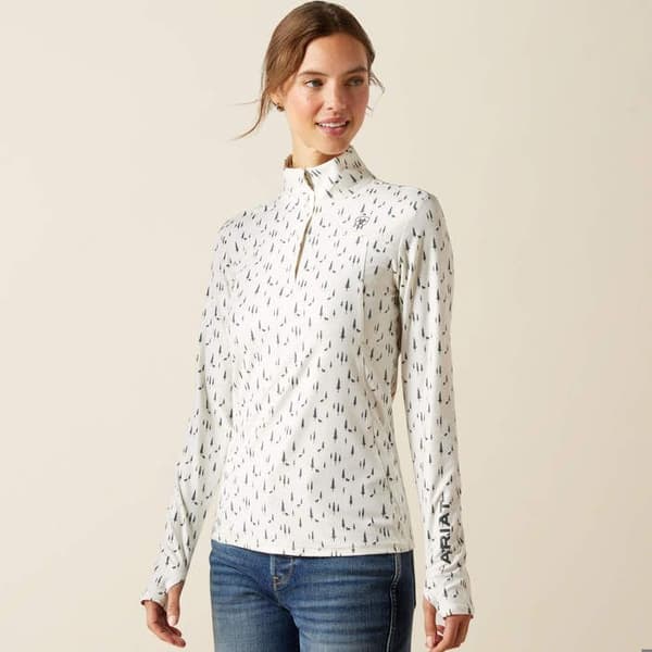 Ariat Lowell 3.0 dam ridtröja 1/4 zip skogs hästar S
