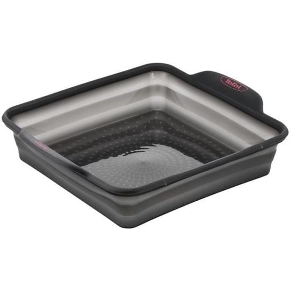 TEFAL J4170314 CRISPYBAKE Fyrkantig kakform 23x23 cm - 100 % indragbar silikon - Hög kvalitet - Motståndskraft - Grå Java Pepper