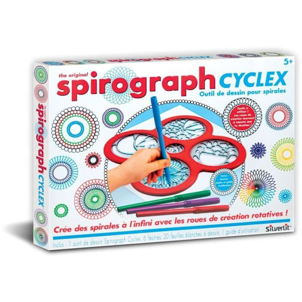 Cyclex box set - SPIROGRAPH - Skapa oändliga spiraler med roterande hjul! Flerfärgad