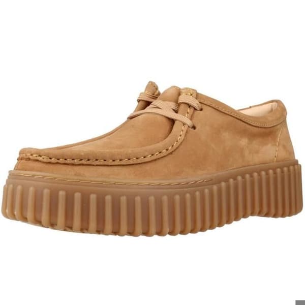 Clarks Torhill Bee dam - skor i ljusbeige läder, textilfoder ljusbrun 39