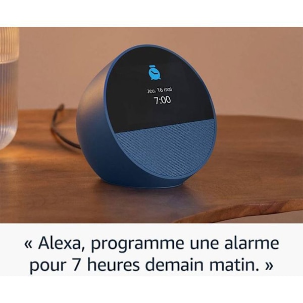 Smart högtalare - AMAZON - Echo Spot (2024) - Svart - Pekskärm - Inbyggd Alexa Svart