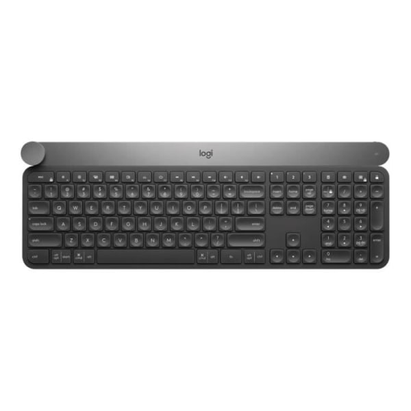 Logitech Craft Advanced med Creative Input Dial Bluetooth bakgrundsbelyst tangentbord, 2,4 GHz spanska Svart, Grå
