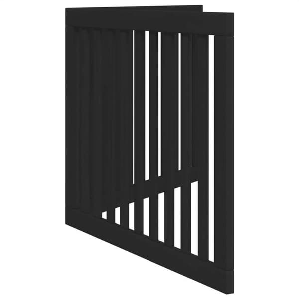 vidaXL Fällbart hundgrind 2 paneler svart av poppel, husdjursgrind, grind av 352256